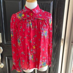 Anthropologie Maeve Fredericka bird print blouse